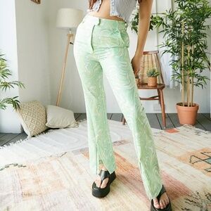 House Of Sunny Paradise Party Flare Leg Pants Green Size 2